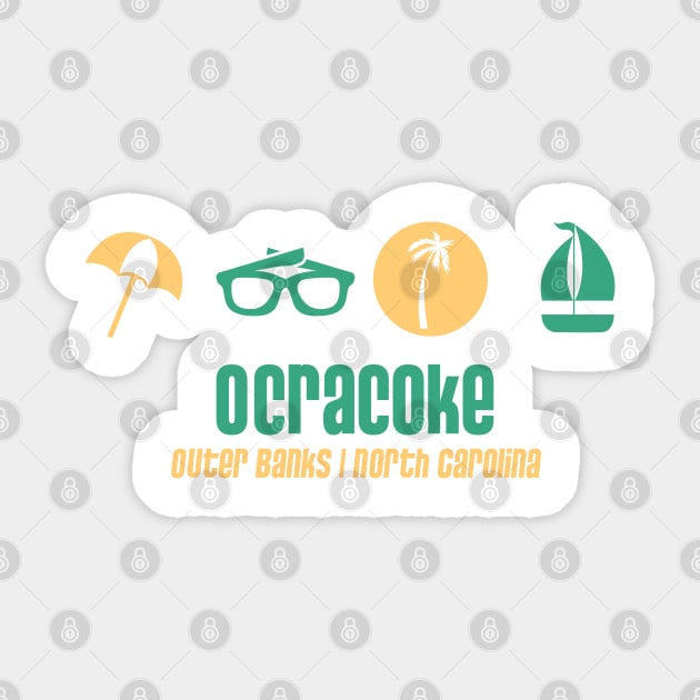 Ocracoke - Outer Banks, North Carolina - Best Beach in the World Sticker by Contentarama